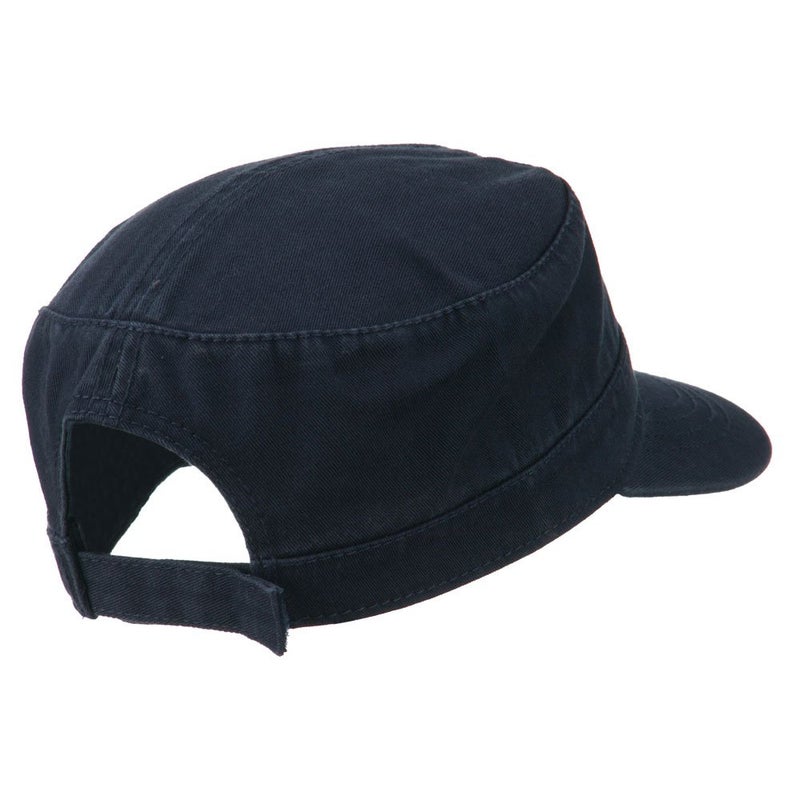 OTTO Garment Washed Adjustable Army Cap - Navy OSFM - Image 3